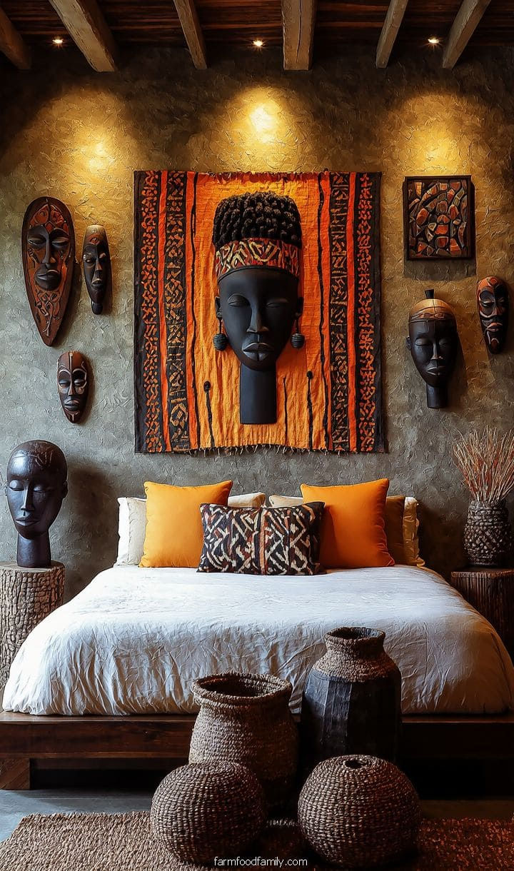 40+ Must-Try Afrohemian Bedroom Decor Ideas for a Chic Look (2025) _ FarmFoodFamily (1)