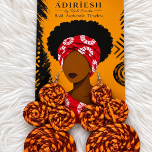 Sunset Spiral Cascade Handwoven African Statement Earrings