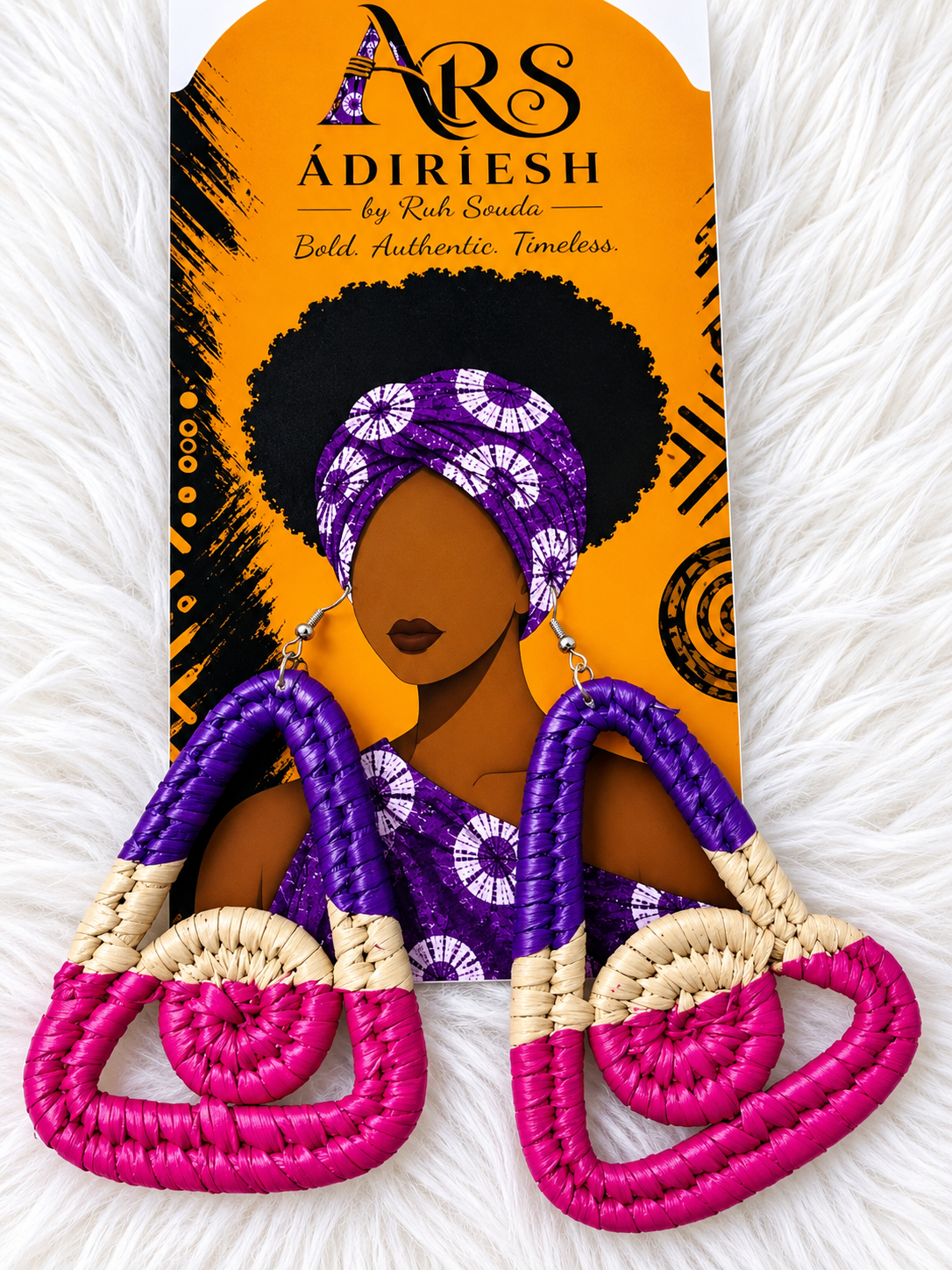 Pink Prism Handwoven African Statement Earrings