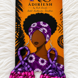 Purple & Pink Woven Disc Drop Handwoven African Statement Earrings