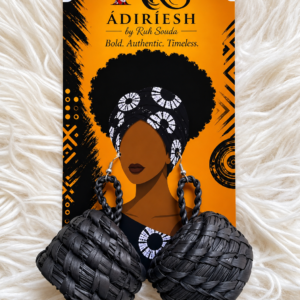 Midnight Weave Handwoven African Statement Earrings